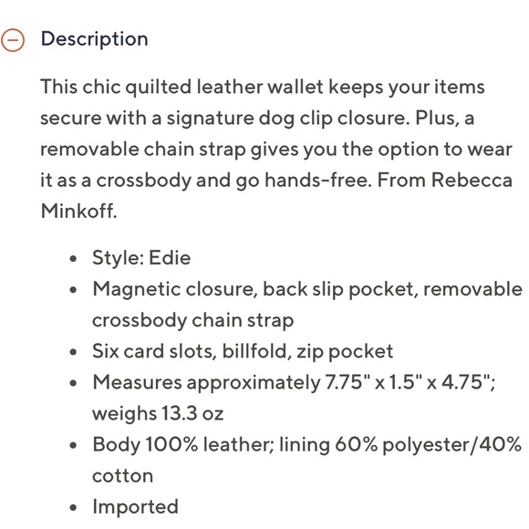 Rebecca Minkoff Edie Leather Wallet on a Chain Grey - Picture 5 of 6